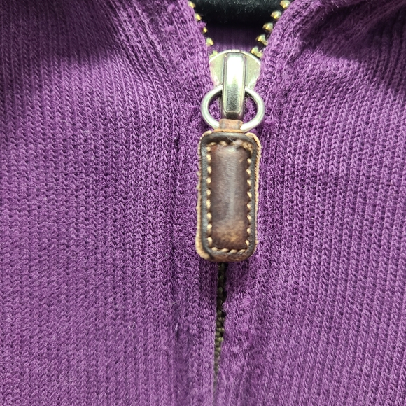 Vtg Polo by Ralph Lauren Purple Men's XL Qtr Zip Shirt Cotton Worn Cuffs Slits - Picture 8 of 12